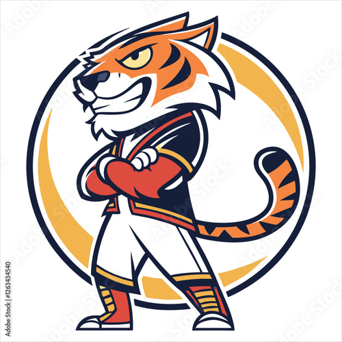 Energetic Tiger Mascot with a Cheerful Smile