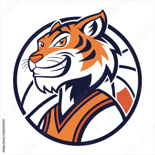 Playful Tiger Character in Motion Logo