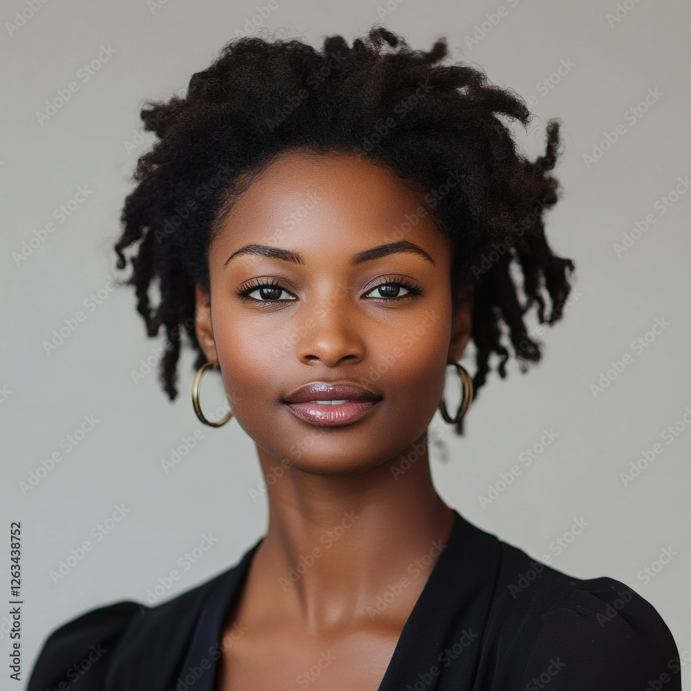 custom made wallpaper toronto digitalPortrait or passport photo of a young black woman