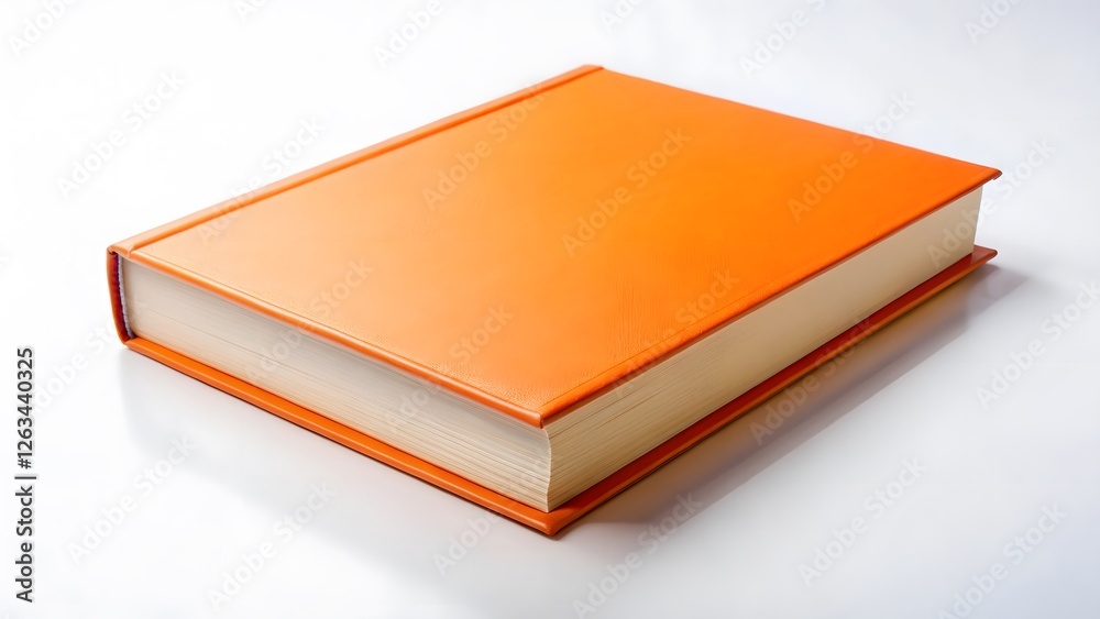 Orange Hardcover Book on White Background Orange Hardcover Book on White Background