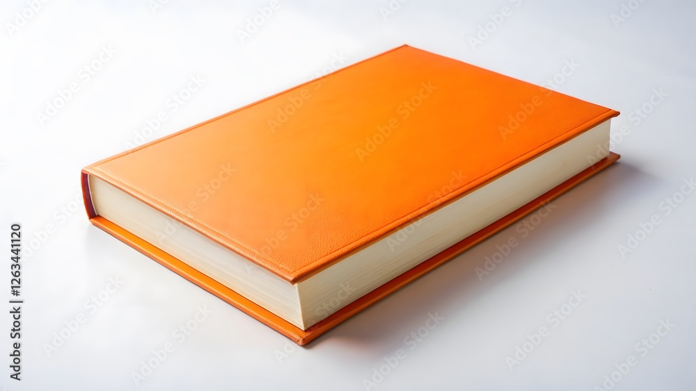 Orange Hardcover Book on White Background Orange Hardcover Book on White Background