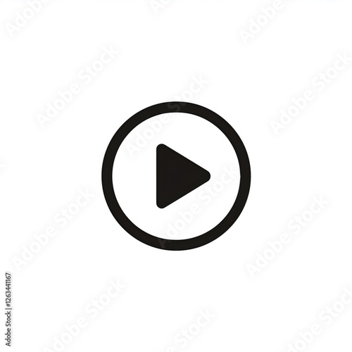 Free Download Play symbol inside a circle, simple  icon representing the concept of starting a video or audio - GFXLoad