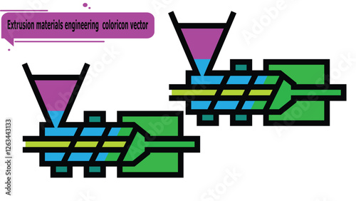 Extrusion materials engineering  coloricon vector