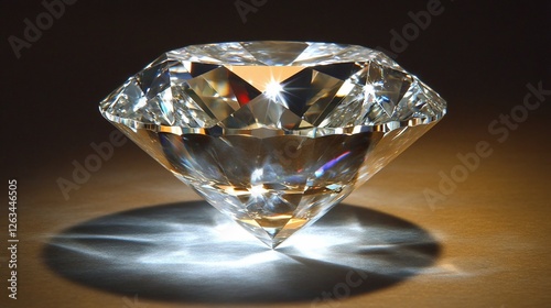 Brilliant Dazzling Diamond: A Close-Up of a Sparkling Gemstone with Glimmering Facets and Bright Reflections