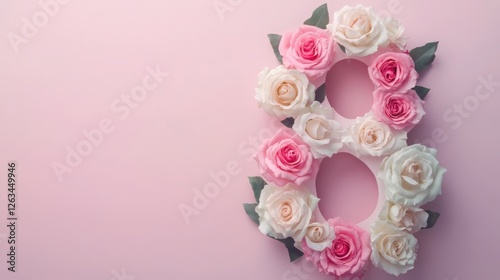 Celebration of International Women's Day with floral number eight arrangement