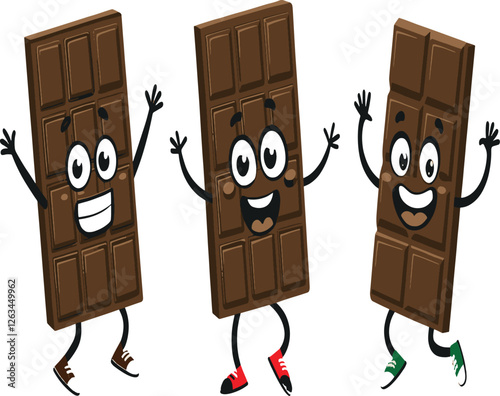 Happy Animated Chocolate Bars