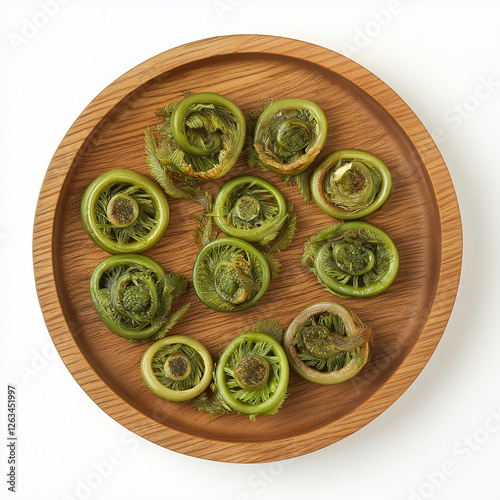 fiddlehead ferns Isolated on white Background photo