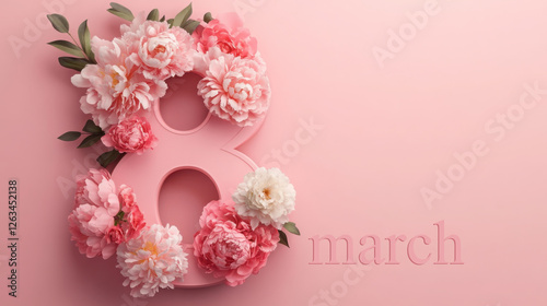 Celebrating International Women's Day with floral arrangements and number eight