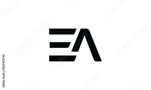 EA initials logo: Minimalist and modern logo design featuring the letters EA, created with bold, overlapping lines for a striking and memorable visual.