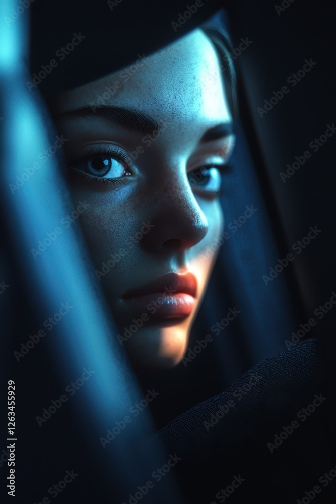Captivating Portrait of an Individual with Intense Emotional Depth, Highlighting the Play of Light and Shadow for a Dramatic Effect Captivating Portrait of an Individual with Intense Emotional Depth, Highlighting the Play of Light and Shadow for a Dramatic Effect