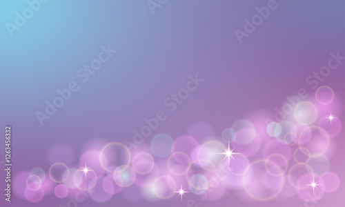 Bokeh effect on pink and green background, abstract. Vector illustration