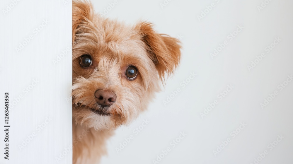 A small dog with brown fur is looking at the camera. The dog is looking at the camera with a sad expression A small dog with brown fur is looking at the camera. The dog is looking at the camera with a sad expression