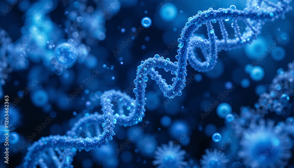 DNA Double Helix in Molecular Background DNA Double Helix in Molecular Background