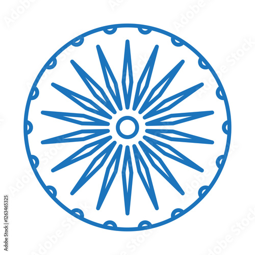Ashoka Wheel icon Thin line illustration
