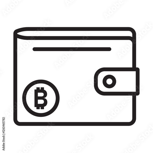 bitcoin wallet icon Thin line illustration