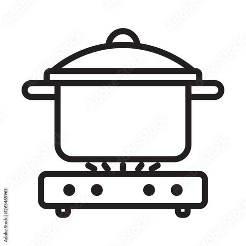 Burner Gas Stove icon Thin line illustration