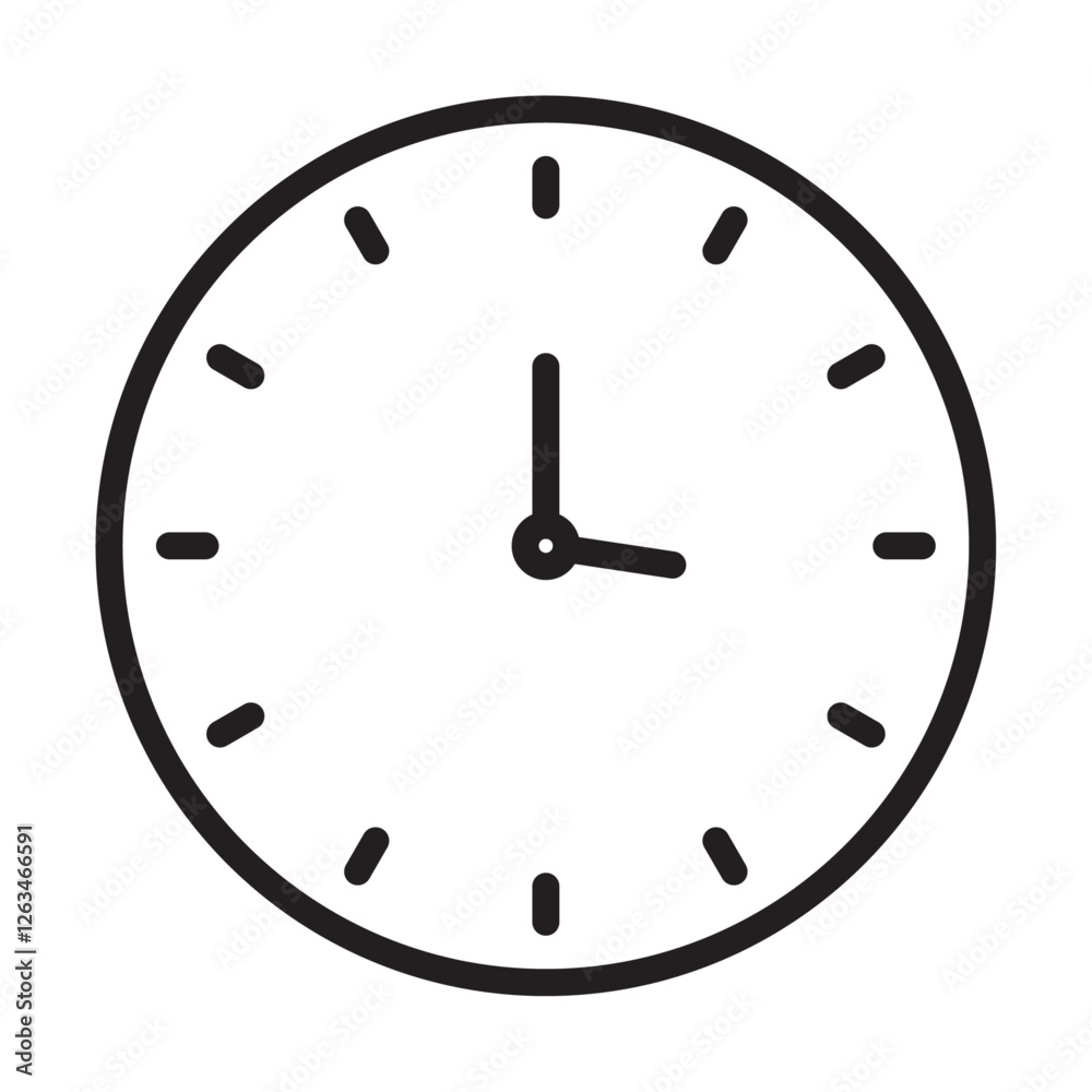 Clock time icon Thin line illustration Clock time icon Thin line illustration