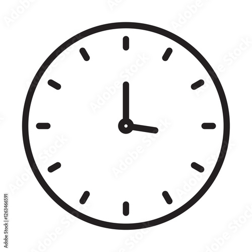 Clock time icon Thin line illustration
