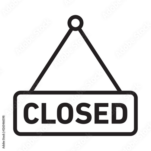 Closed Sign Icon Thin line illustration