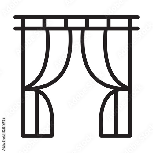 curtains icon Thin line illustration