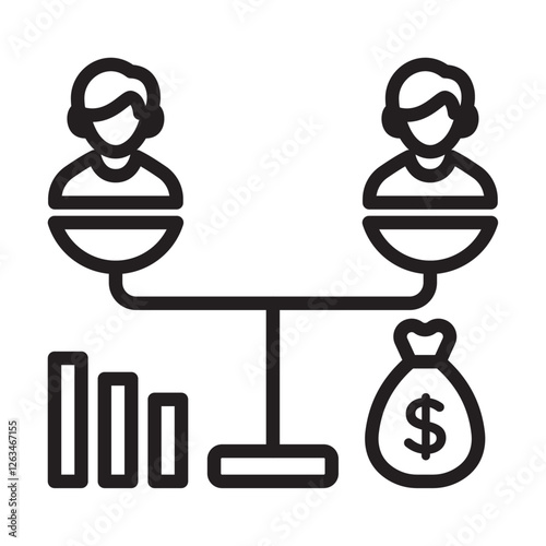 Debt holders icon Thin line illustration