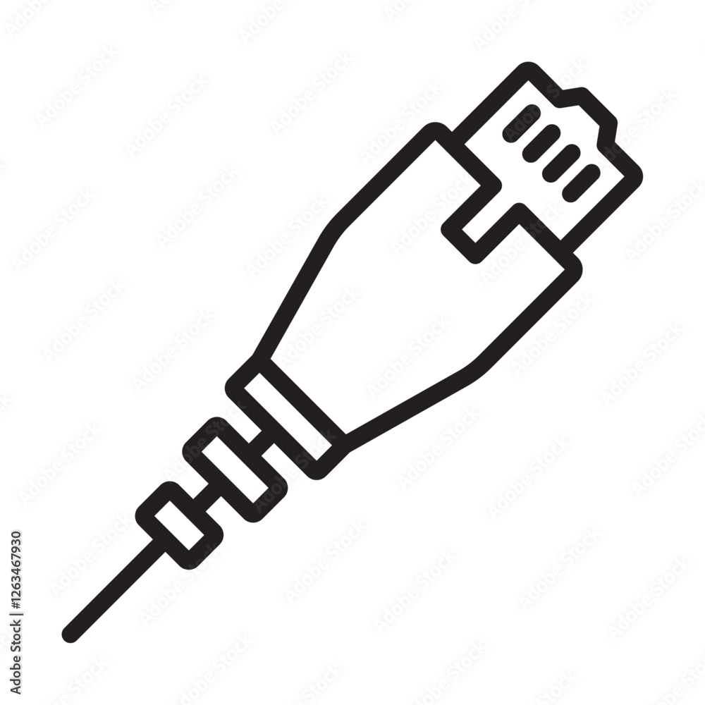 ethernet cable plug icon Thin line illustration ethernet cable plug icon Thin line illustration