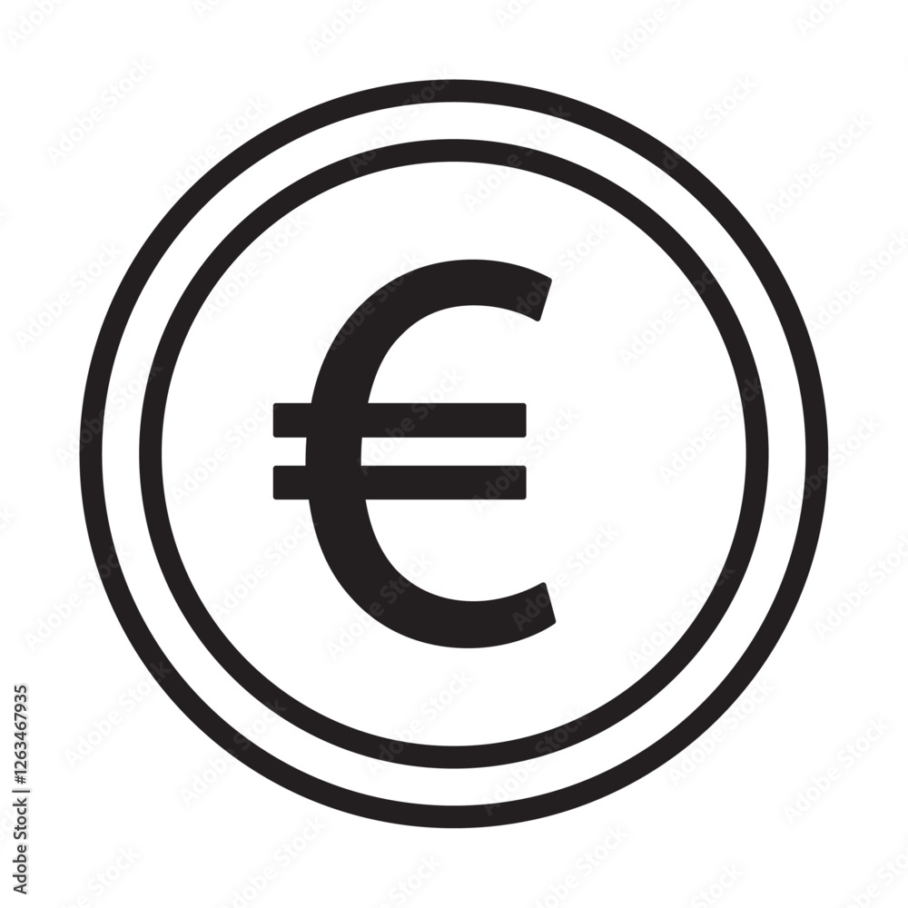 euro sign icon Thin line illustration euro sign icon Thin line illustration