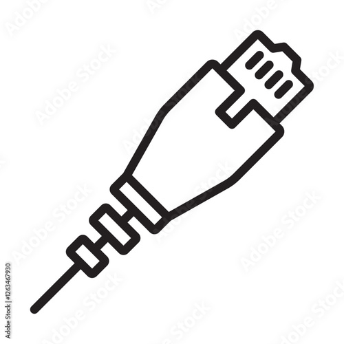 ethernet cable plug icon Thin line illustration