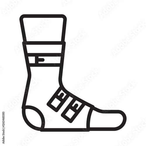 Foot splint icon Thin line illustration
