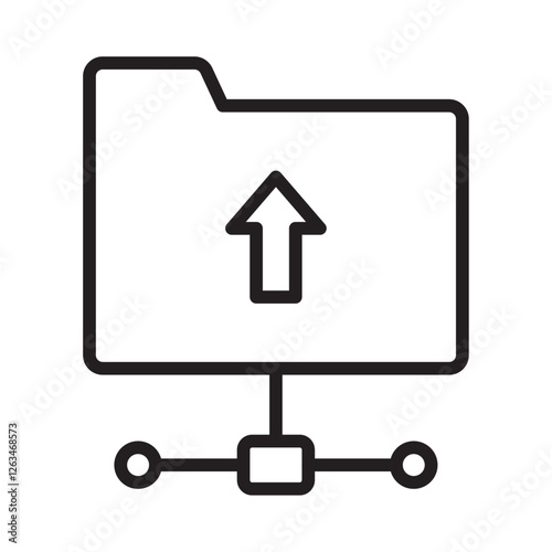 FTP navigate up icon Thin line illustration