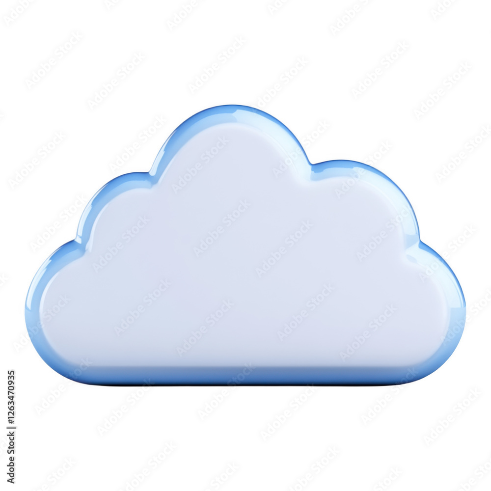 Minimalist 3D cloud icon, symbolizing digital data, connectivity, and storage solutions. Clean design for tech branding and modern visual appeal. Minimalist 3D cloud icon, symbolizing digital data, connectivity, and storage solutions. Clean design for tech branding and modern visual appeal.