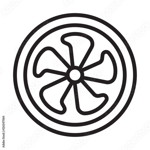 Plane turbine icon Thin line illustration