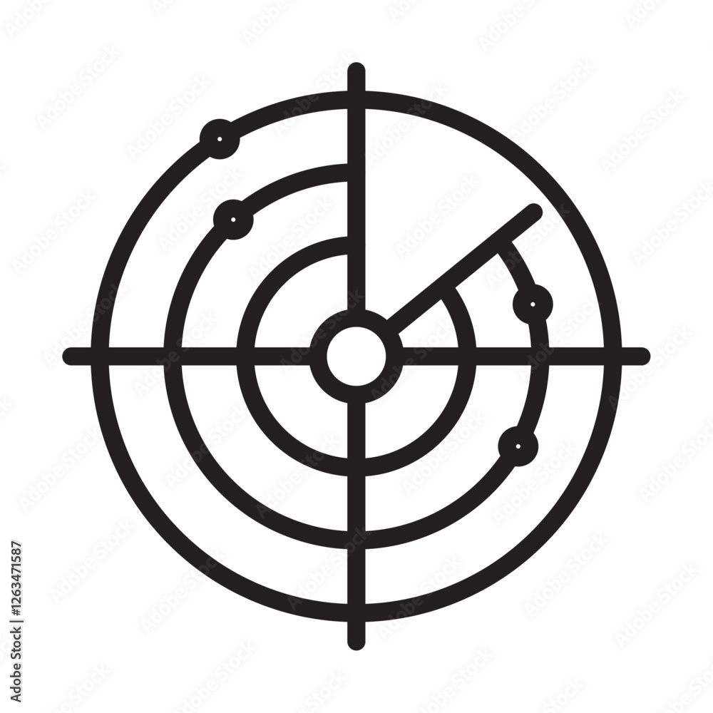 radar detection icon Thin line illustration radar detection icon Thin line illustration