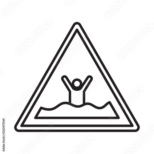 Quicksand and Mud Danger Sign icon Thin line illustration