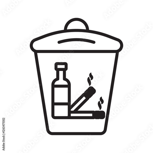 Quitting bad habits icon Thin line illustration