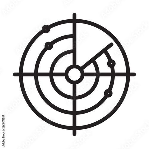 radar detection icon Thin line illustration