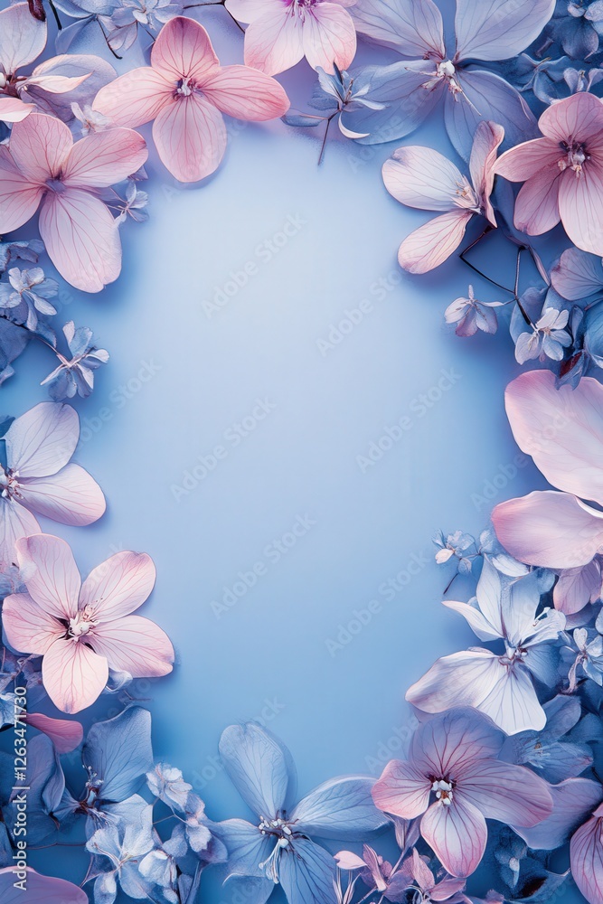 elegant floral frame with soft gradient hues pink & blue decorative border elegant floral frame with soft gradient hues pink & blue decorative border