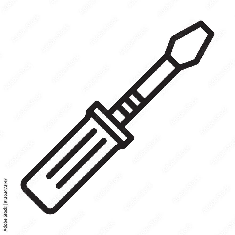 Screwdriver icon Thin line illustration Screwdriver icon Thin line illustration