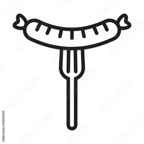 Sausage icon Thin line illustration