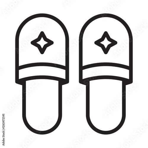 Slippers icon Thin line illustration