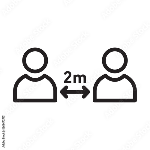Social distancing icon Thin line illustration