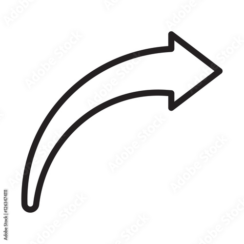 Undo arrow sign icon Thin line illustration