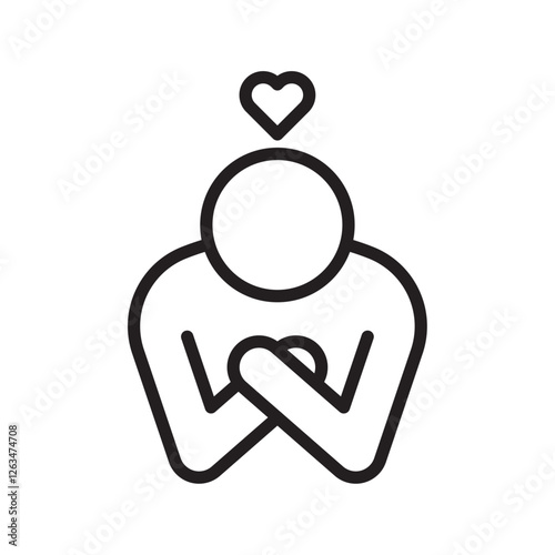 Your self care icon Thin line illustration