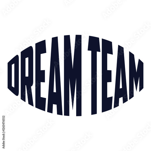 Dream team calligraphic text. Handwritten lettering illustration. Brush calligraphy style. Black inscription isolated on white background