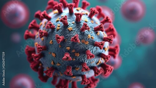 Microscopic view of HMPV Human metapneumovirus viruses potentially viral infection
