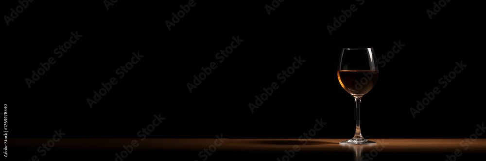 Elegant wine glass with a contemplative mood representing indulgence against a dark background Elegant wine glass with a contemplative mood representing indulgence against a dark background
