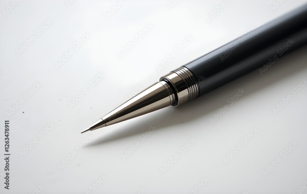 Fountain pen on white background, close up of ballpoint pen on white background Fountain pen on white background, close up of ballpoint pen on white background