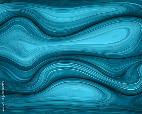 Curvy aqua wave pattern, fluid design; backdrop for presentations or website design. Generative AI
