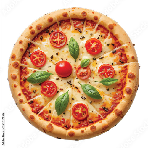 A pizza with a slice of pizza
