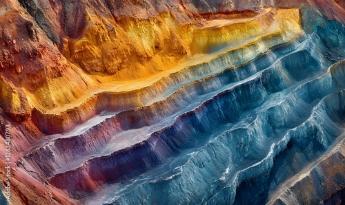 Wallpaper Mural Striking layers of earth colors forming a vibrant, textured landscape from an aerial view Torontodigital.ca